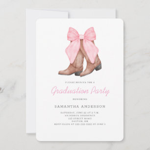 Invitation Fête de fin d'études Western Rose 
