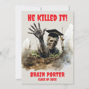 Invitation Fête de fin d'études zombie