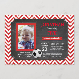 Invitation Fête de Football Foot ball Footy Anniversaire Phot