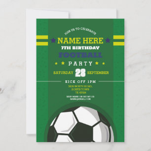 Invitation Fête de football Inviter Anniversaire Boys Invitat