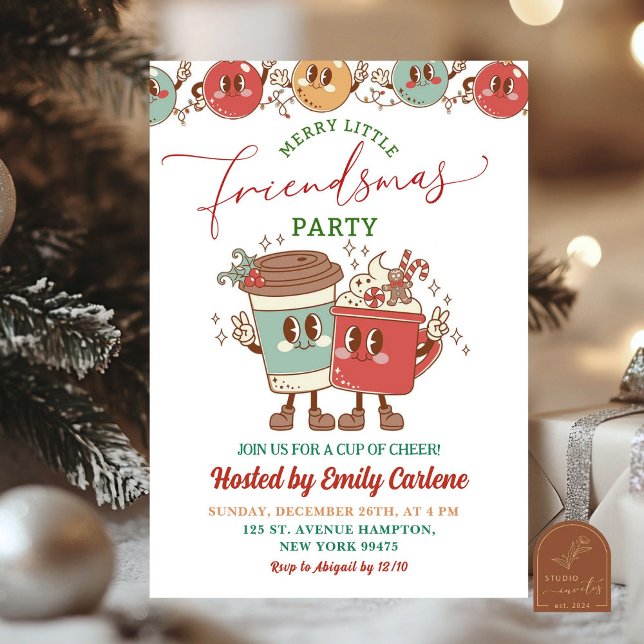 Invitation Fête de Friendsmas Rétro de Noël (Créateur téléchargé)