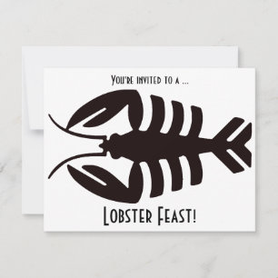 Invitation Fête de fruits de mer au homard Art Déco vintage