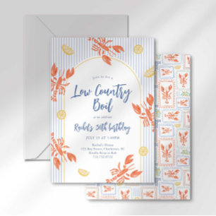 Invitation Fête de fruits de mer de Low Country Fête du homar