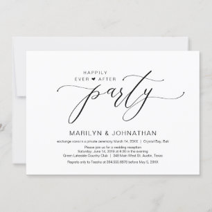 Invitation Fête de fugue éternellement heureuse, romantique
