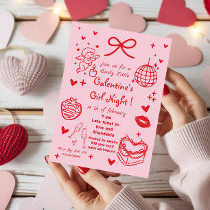 Invitation Fête de Galentine, Nuit de la Saint-Valentin Grib