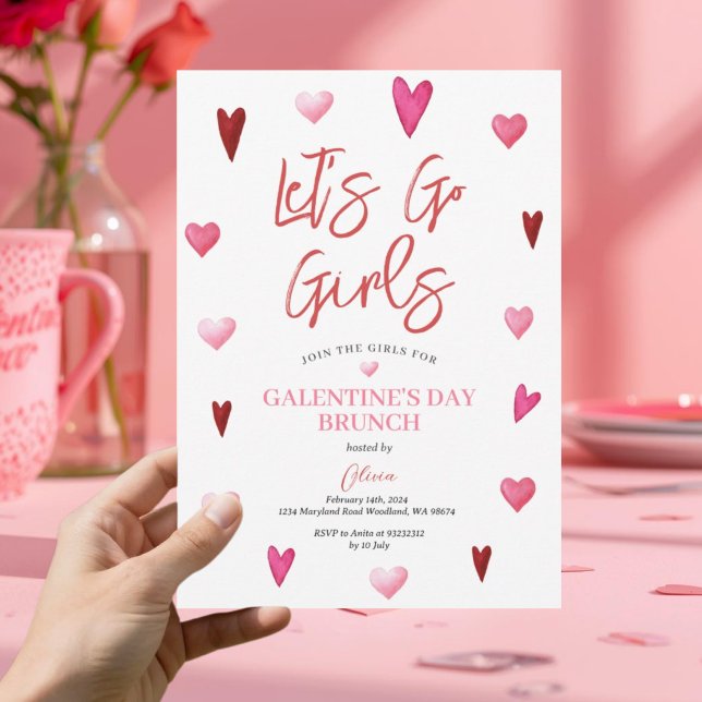 Invitation Fête de Galentine's Day Brunch Dîner Saint-Valenti (Créateur téléchargé)