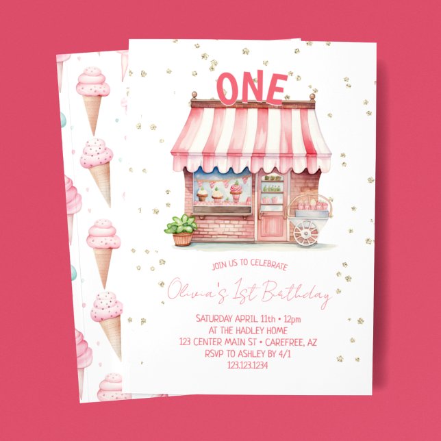 Invitation Fête de Glace 1er Anniversaire (Créateur téléchargé)