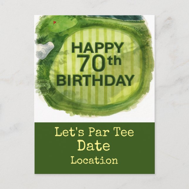 Invitation fête de golf 70 ans parTEE (Devant)