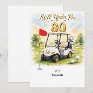 Invitation Fête de Golf 80e Anniversaire Sauvegarder la Date