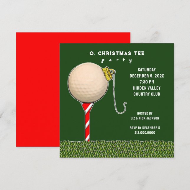 Invitation Fête de golf de vacances (Devant / Derrière)