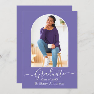 Invitation Fête de graduation Arch Periwinkle moderne