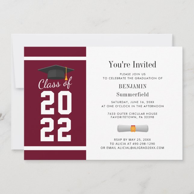 Invitation Fête de graduation de classe moderne 2025 (Devant)