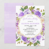 Fête de graduation de couleur d'aquarelle violette
