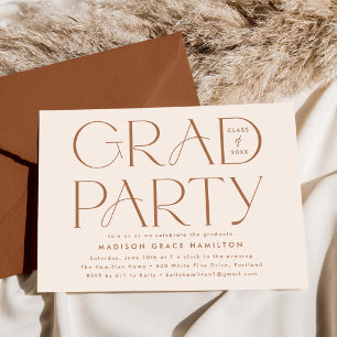 Invitation Fête de graduation de la crème et de l'argile de l