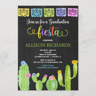 Invitation Fête de graduation de la Fiesta, fiesta de cactus