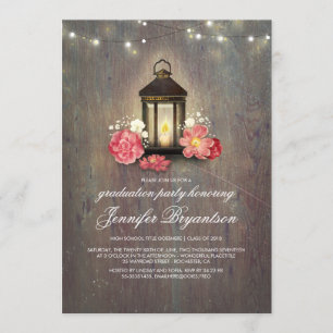 Invitation Fête de graduation de la grange rustique et de la