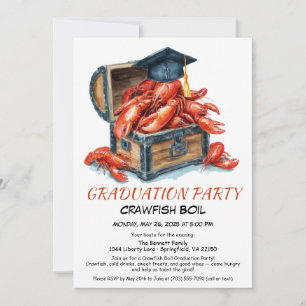 Invitation Fête de graduation de l'ébullition de l'écrevisse 