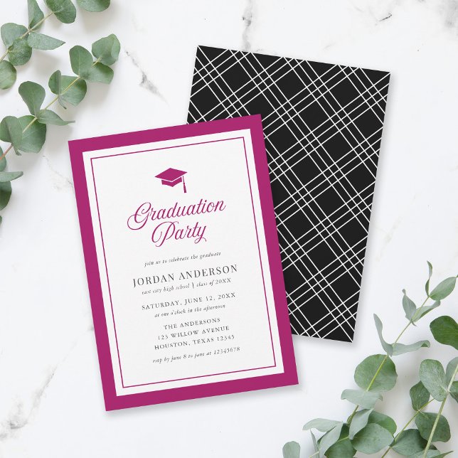 Invitation Fête de graduation de script de carton couleur mod (Créateur téléchargé)