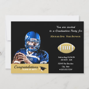 Invitation Fête de graduation du joueur de football photo