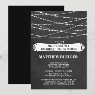 Invitation Fête de graduation du tableau de bord des lumières
