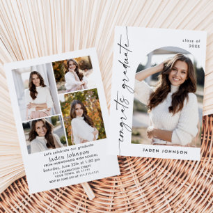 Invitation Fête de graduation minimaliste moderne de 5e année