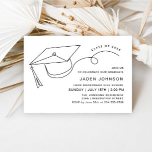 Invitation Fête de graduation minimaliste simple moderne
