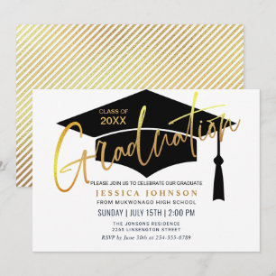 Invitation Fête de graduation minimaliste simple moderne