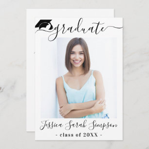 Invitation Fête de graduation minimaliste simple moderne PHOT