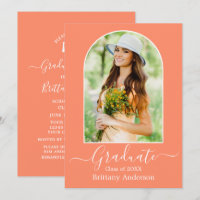 Fête de graduation moderne Arch Coral Peach