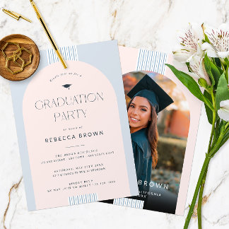 Invitation Fête de graduation photo Arch moderne