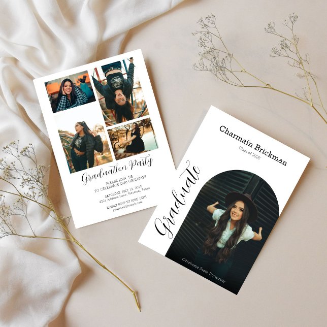 Invitation Fête de graduation photo Arch moderne (Créateur téléchargé)