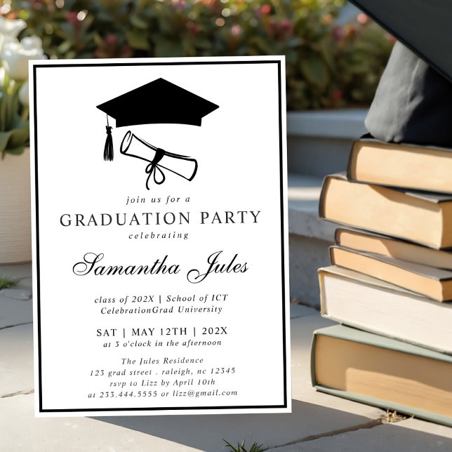 Invitation Fête de graduation photo de script moderne (Créateur téléchargé)