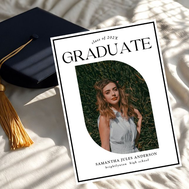 Invitation Fête de graduation photo de script moderne (Créateur téléchargé)