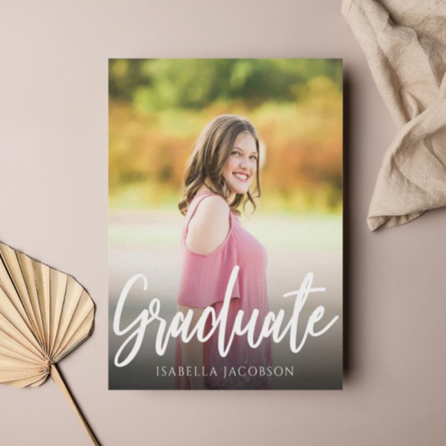 Invitation Fête de graduation photo de script moderne (Créateur téléchargé)