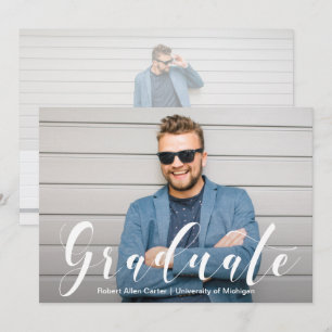 Invitation Fête de graduation photo de script moderne