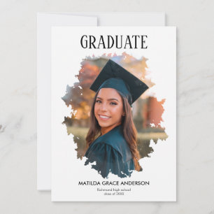 Invitation Fête de graduation photo géométrique et design