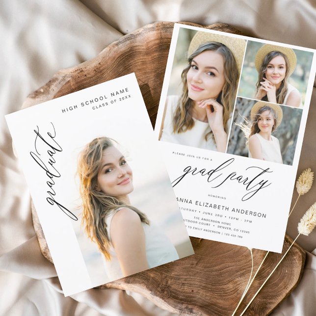 Invitation Fête de graduation photo moderne tendance (Créateur téléchargé)