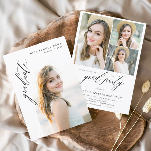 Invitation Fête de graduation photo moderne tendance