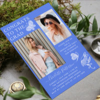 Fête de graduation photo Papillon blanc bleu moder