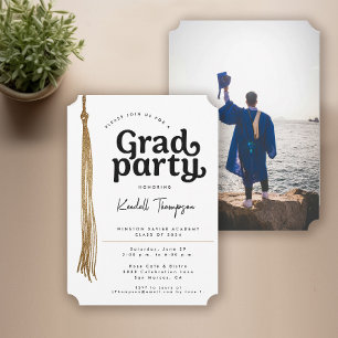 Invitation Fête de graduation photo personnalisée moderne