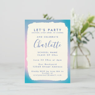Invitation Fête de graduation photo Super couleur mod