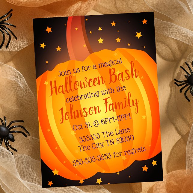 Invitation Fête de Halloween citrouille Bash Spooky Celebrati (Pumpkin Halloween Bash Party Spooky Celebration Invitation)