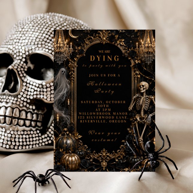 Invitation Fête de Halloween Classique Vintage (Créateur téléchargé)