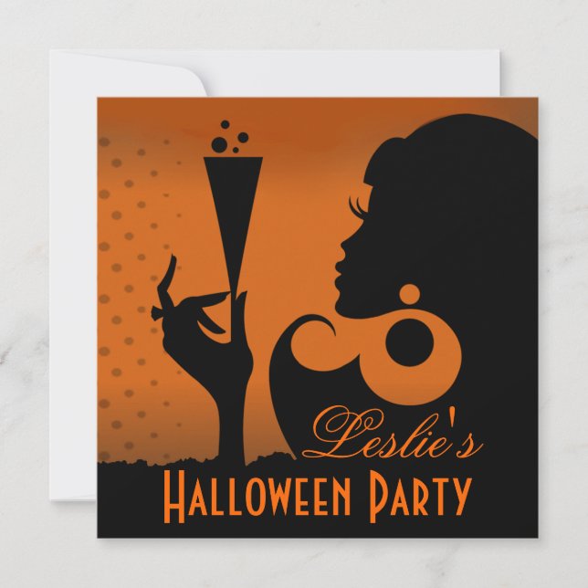 Invitation Fête de Halloween Cocktail Joyeux (Devant)