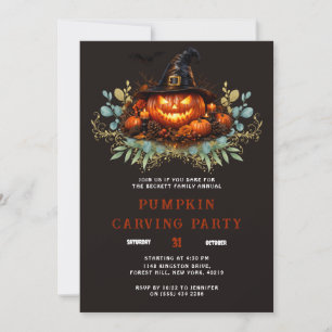 Invitation Fête de Halloween de découpage de citrouille de fa