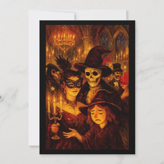 Invitation Fête de Halloween de Mascarade Gothique (Devant)