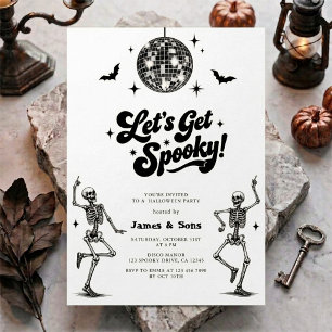 Invitation Fête de Halloween disco moderne effrayant