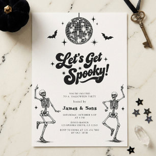 Invitation Fête de Halloween disco moderne effrayant