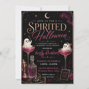 Invitation Fête de Halloween Endiablée pour Cocktail