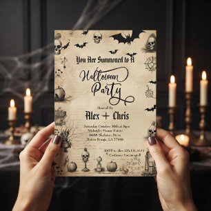 Invitation Fête de Halloween gothique adulte sur parchemin vi